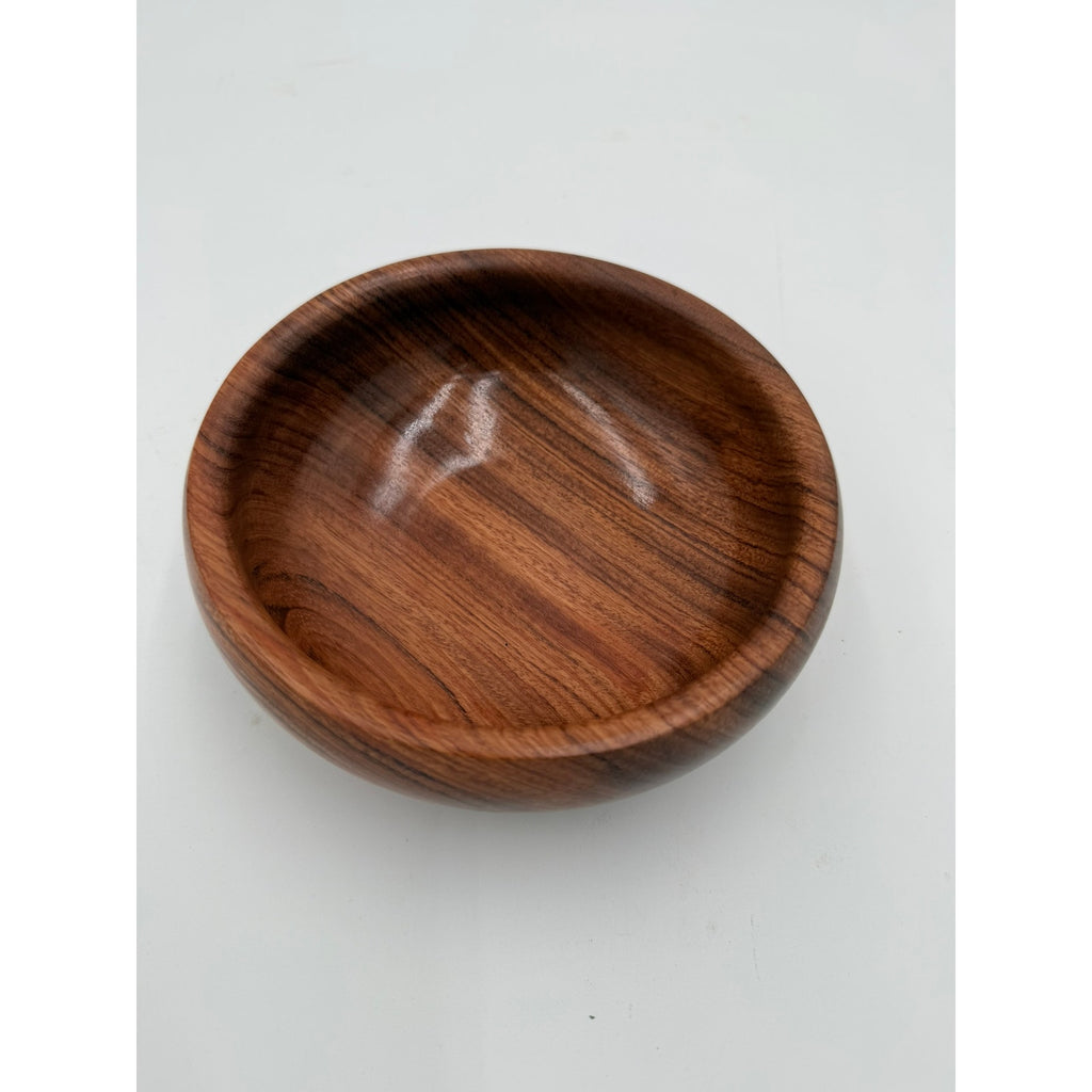 Hand Turned Bubinga Wood Bowl 7 x 2.5 inches, exotic hardwood, handmade, food safe finish, decorative or functional, fruit or snack dish
