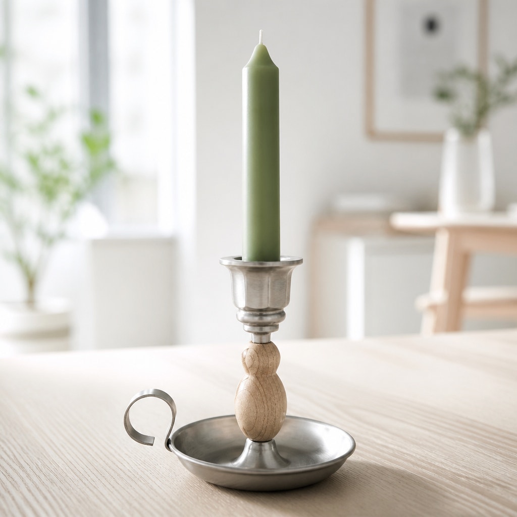 Hand Turned Wood Candle Holder, Brushed Satin Finish, 4 x 4 Inch, Hand Crafted