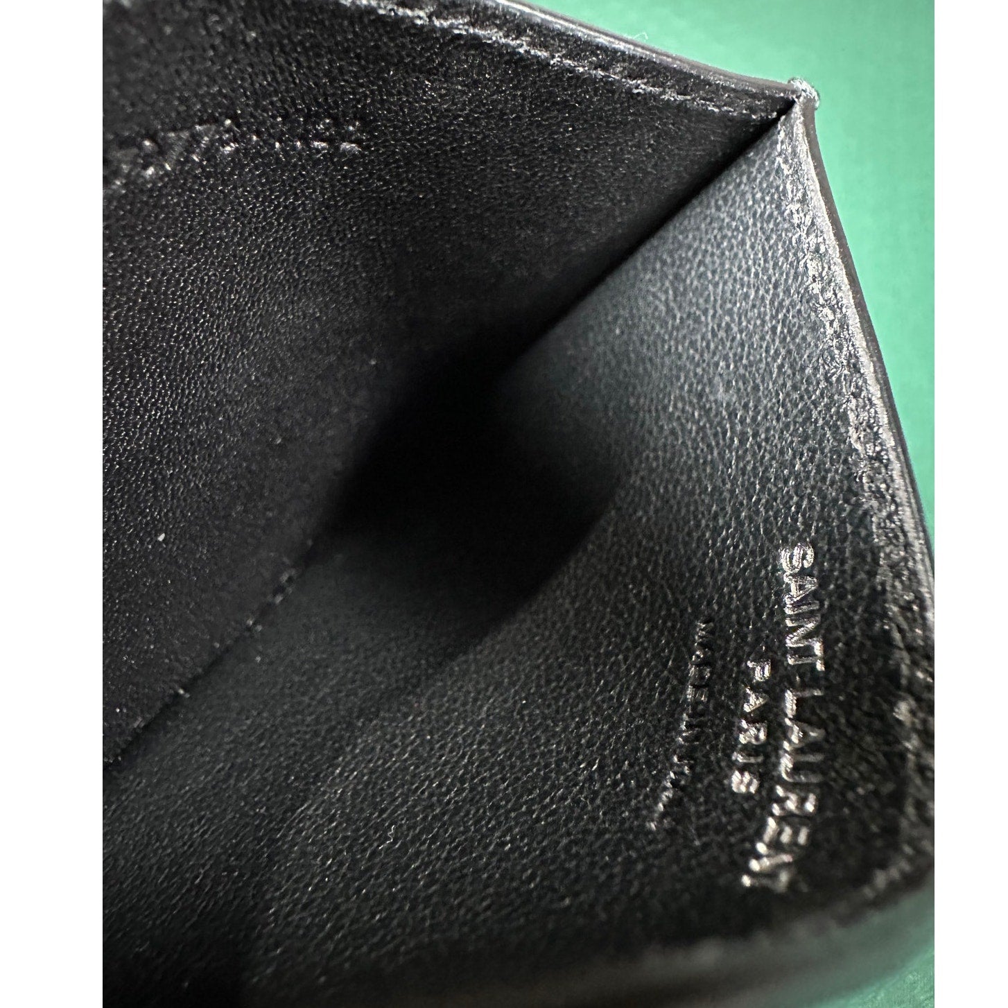 Saint Laurent Cassandre python embossed leather card case NWT