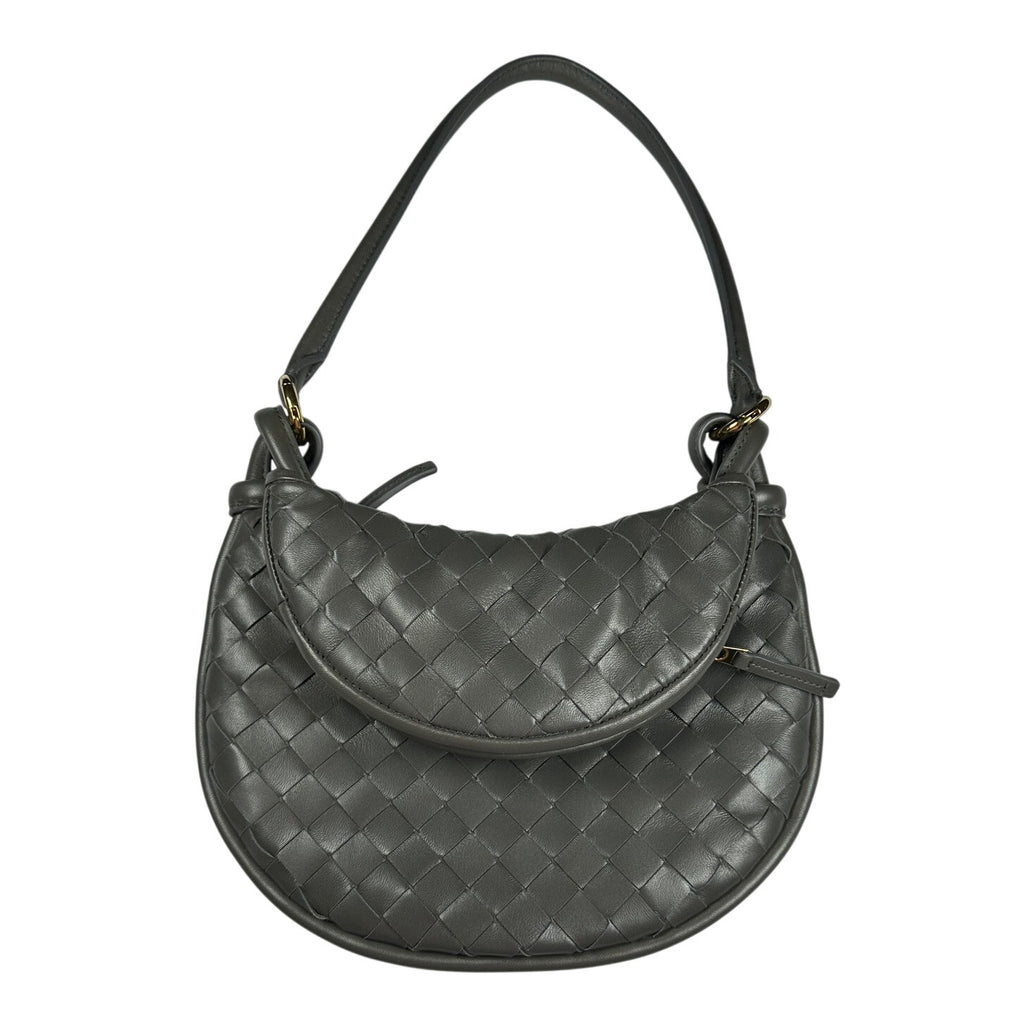 Bottega Veneta Gemelli Small Shoulder Bag Gray Intrecciato NWT
