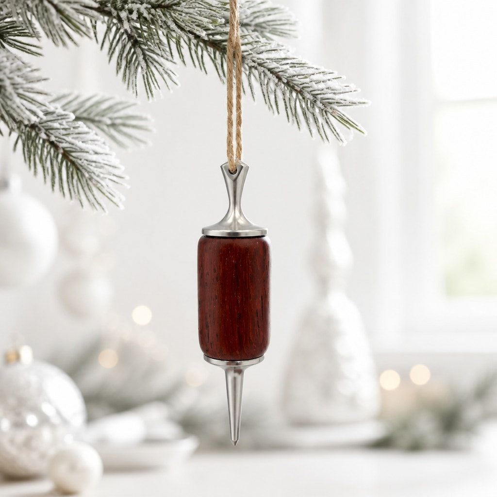 Hand Turned Christmas Ornament Collection, Wood and Epoxy, 2.5 Inch, One of a Kind