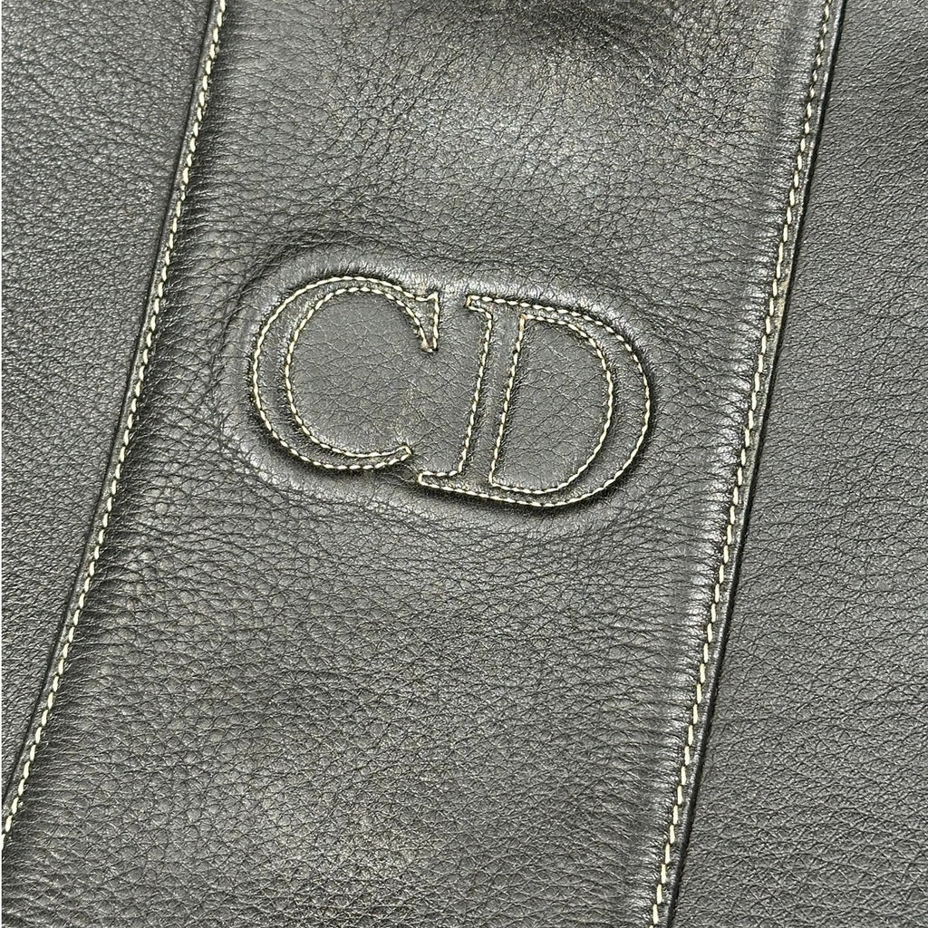 Christian Dior Vintage Black Leather Shoulder Bag