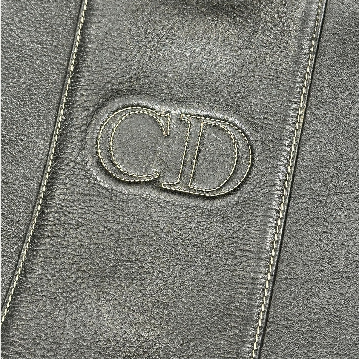 Christian Dior Vintage Black Leather Shoulder Bag