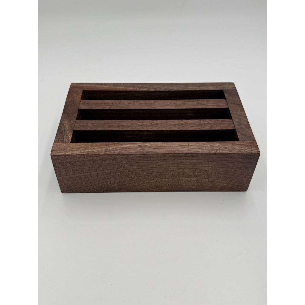Walnut Charcuterie Board Set with Holder, Handcrafted, Three 8x11 Boards, SKU 1560