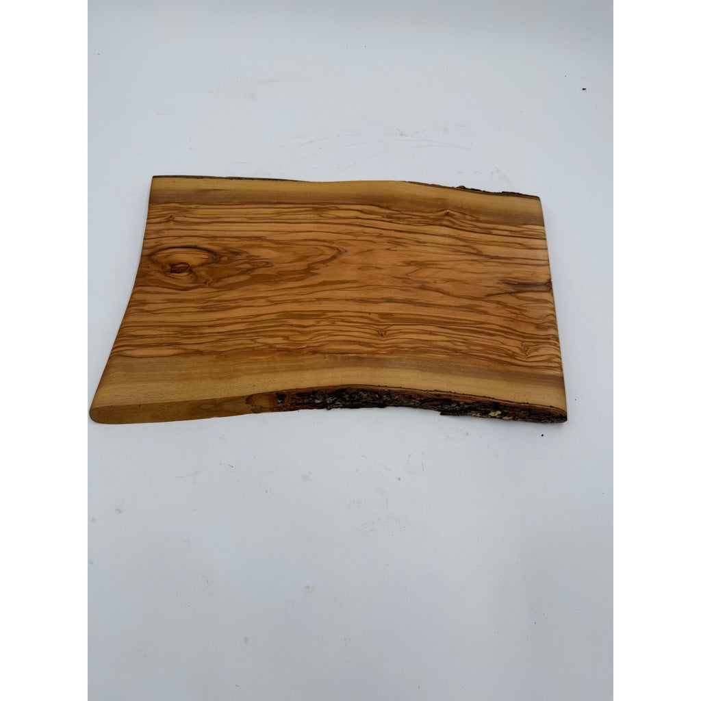 Italian Olive Wood Charcuterie Board 15x10x.75, live edge serving tray, durable cutting board, natural grain pattern, handcrafted kitchen, o