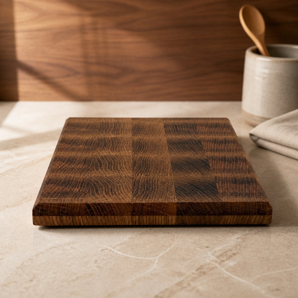Handcrafted White Oak End Grain Board, 8x7.5x1.5, small cutting board, bar board, hardwood, butcher block style
