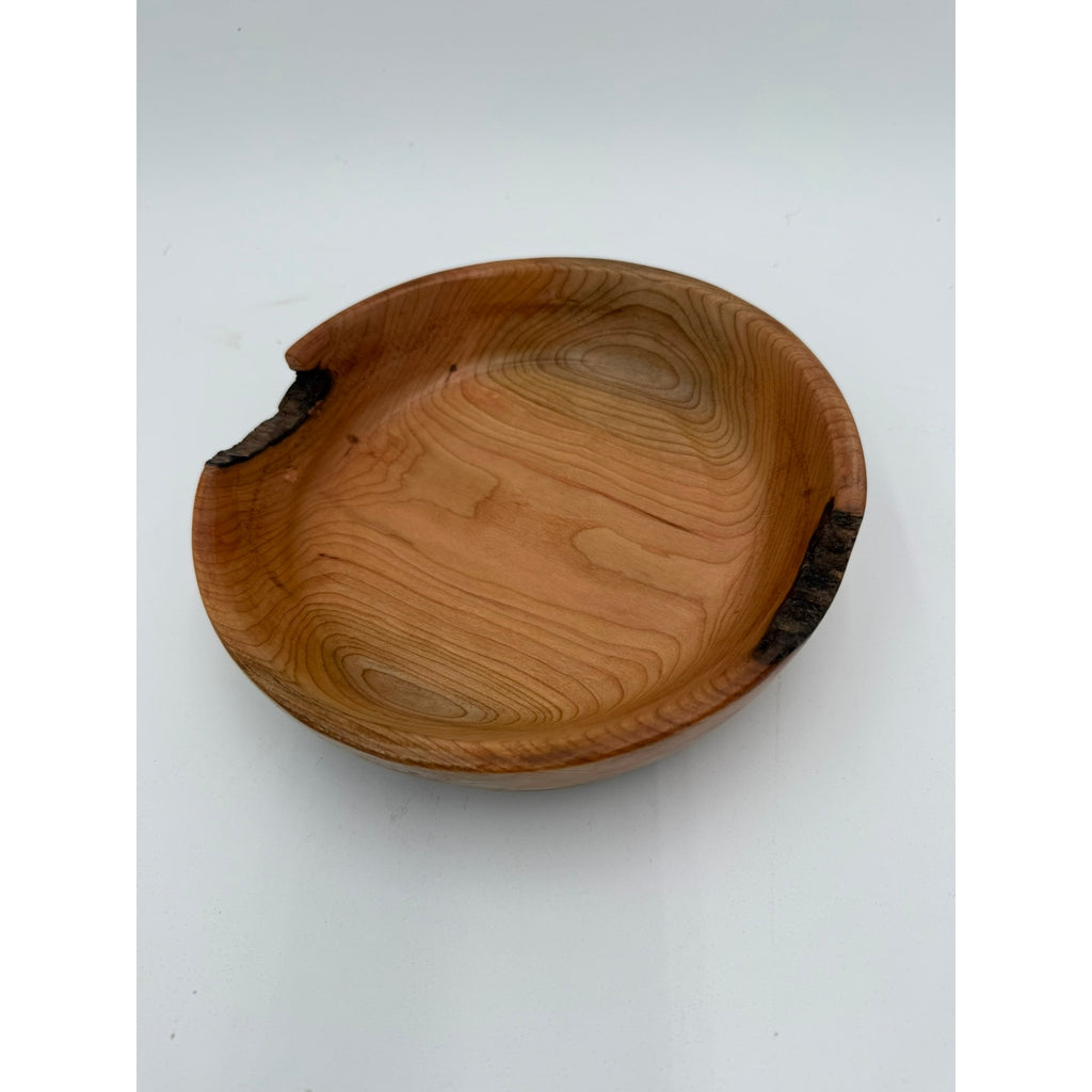 Hand Turned Cherry Wood Bowl, Live Edge, Natural Bark, Unique Handmade Bowl, Rustic Character, Decorative Bo