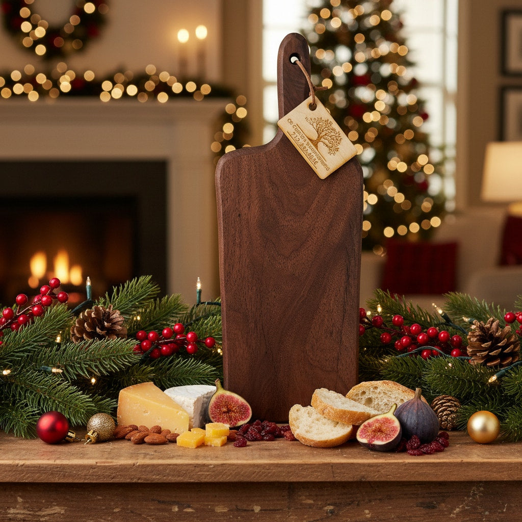 Walnut Charcuterie Board With Rich Grain Beauty, 15 x 5.5 x 1 inches, decorative serving tray, functional cutting board, handmade kitchen, o