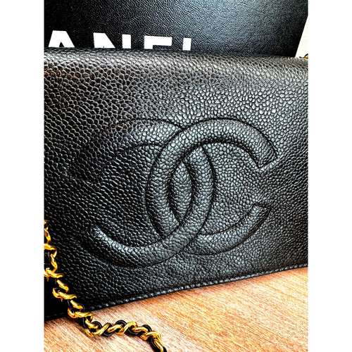 *RARE* Vintage Chanel WOC | Black | Caviar Leather | VGUC