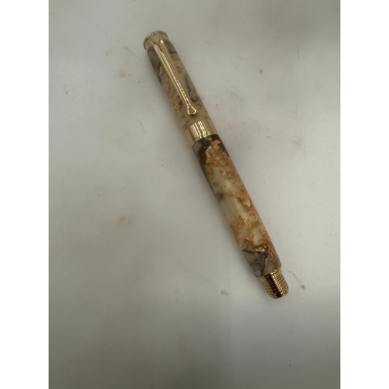 Beaufort Leveche Rollerball Pen, Gold Hardware, Epoxy Flake, Grapevine, Refillable, SKU 1435
