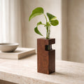 Walnut Propagation Station Block Vase, 2x3x10, contemporary minimal decor, test tube bud vase, functional gift