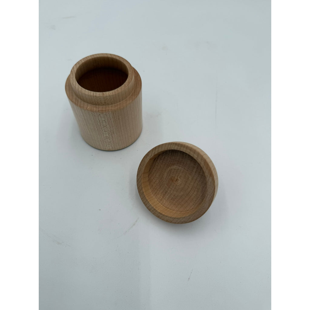 Hand Turned Maple Lidded Box for Keepsakes, functional desk organizer, 4x3 size, minimalist wood container, small storage jar