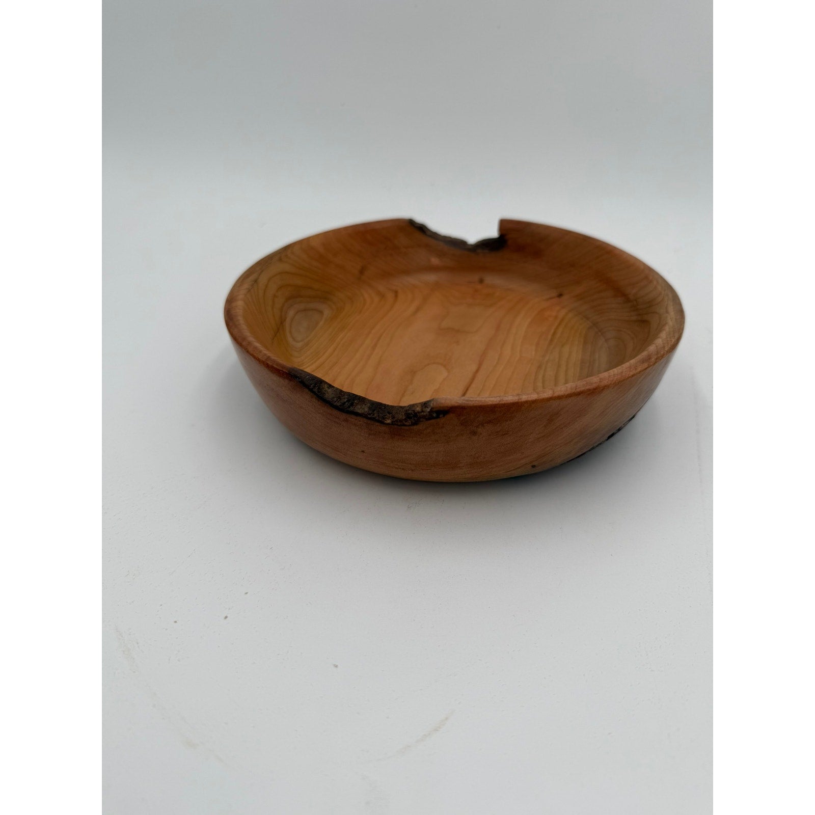 Hand Turned Cherry Wood Bowl, Live Edge, Natural Bark, Unique Handmade Bowl, Rustic Character, Decorative Bo