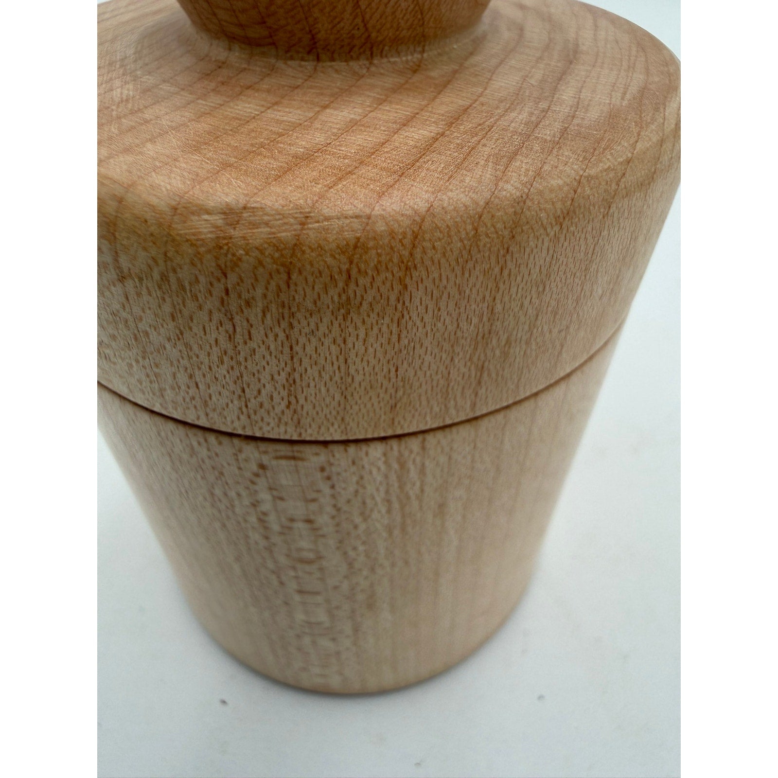 Hand Turned Maple Lidded Box for Keepsakes, functional desk organizer, 4x3 size, minimalist wood container, small storage jar