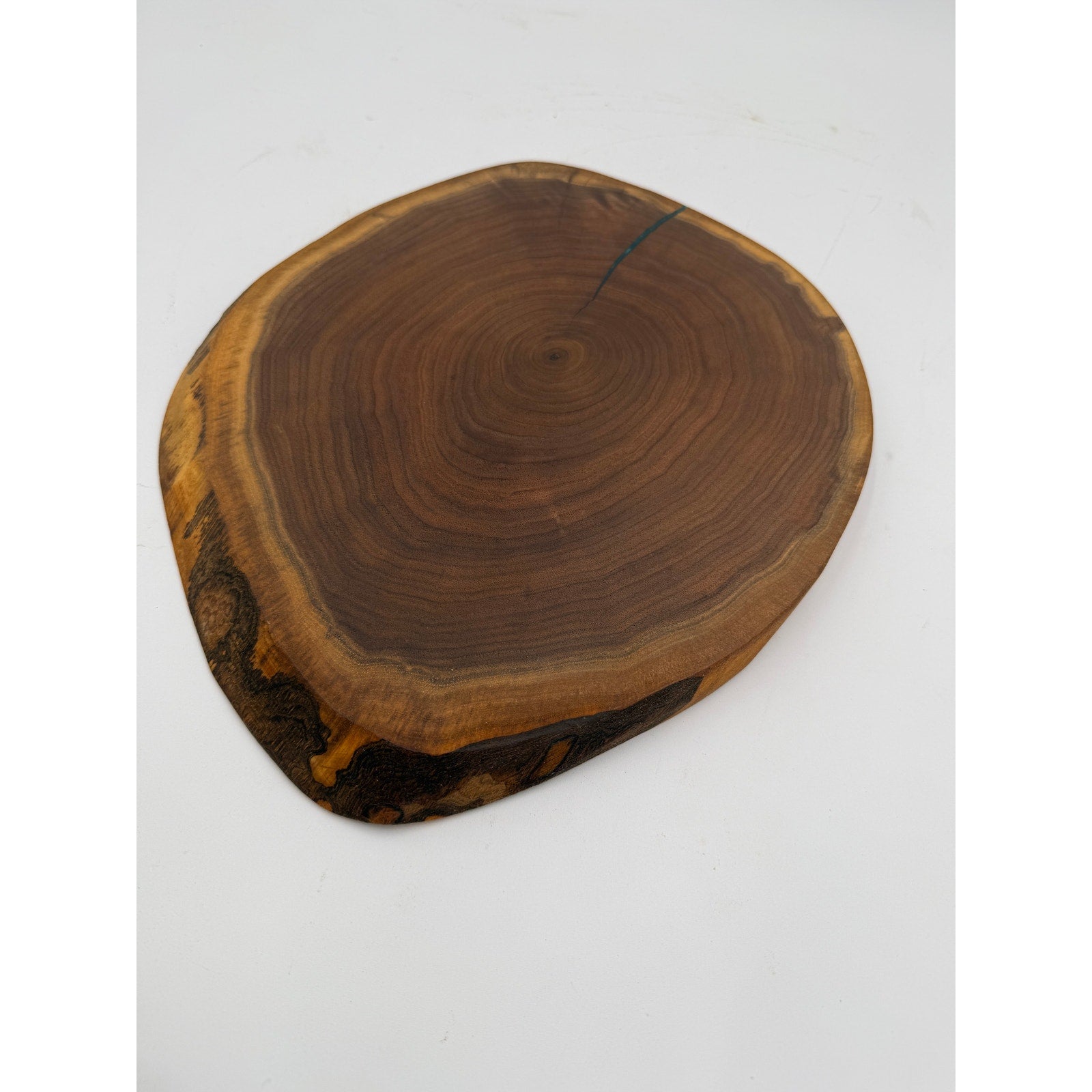 Live Edge Walnut Charcuterie Board Platter, end grain, 13.75 x 11.25 x 1 in, handcrafted, food safe finish