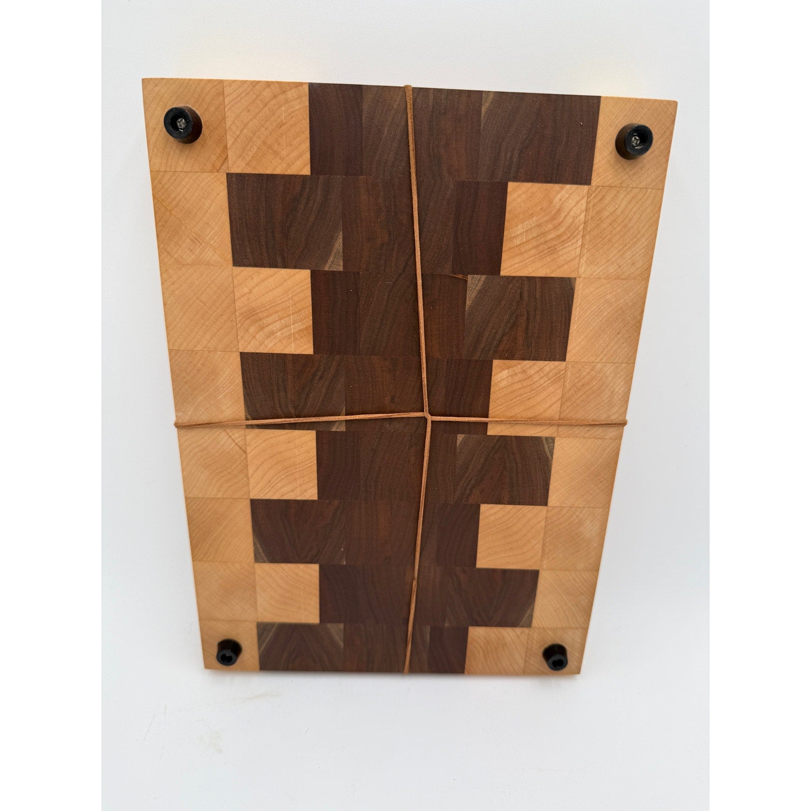 Chef Quality End Grain Cutting Board, walnut and maple hardwood, 12.5 x 9 x 1.75, artisan made, long lasting