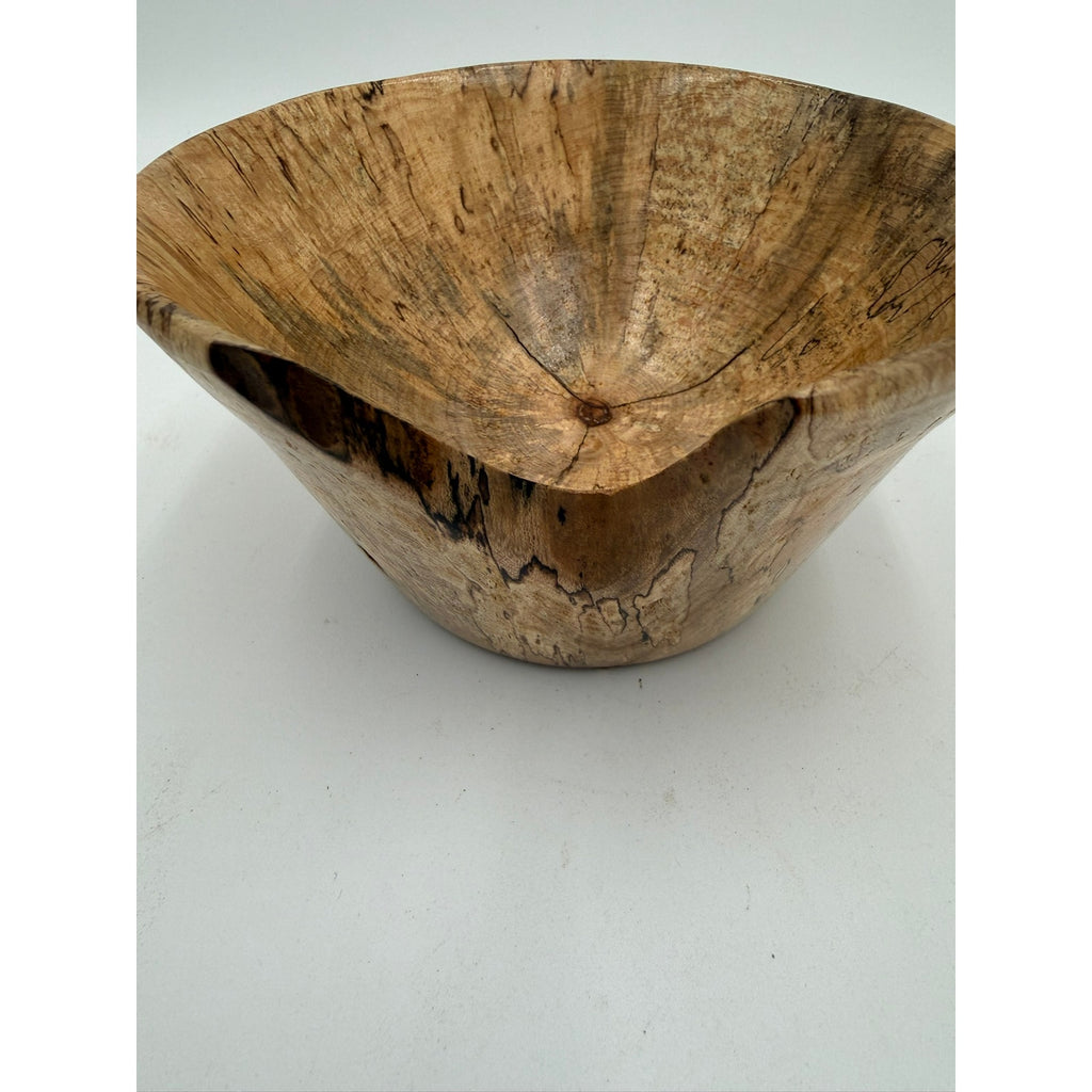 Rustic Modern Spalted Maple Wood Bowl, hand turned, 6.25 x 3.25 dimensions, food safe, decorative and practical