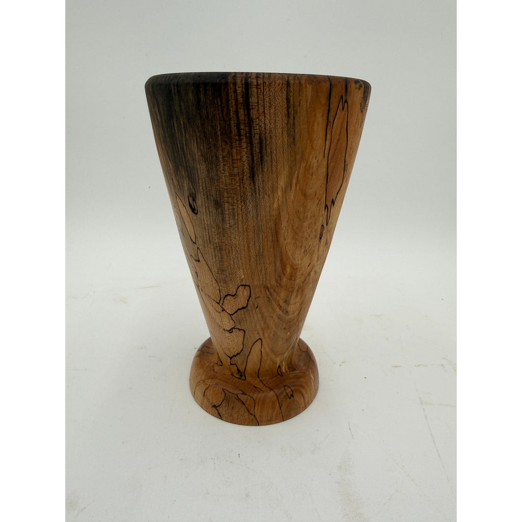 Hand Turned Spalted Maple Wood Vase 5 x 7.5, hardwood decor, handcrafted, natural grain, dried flower display