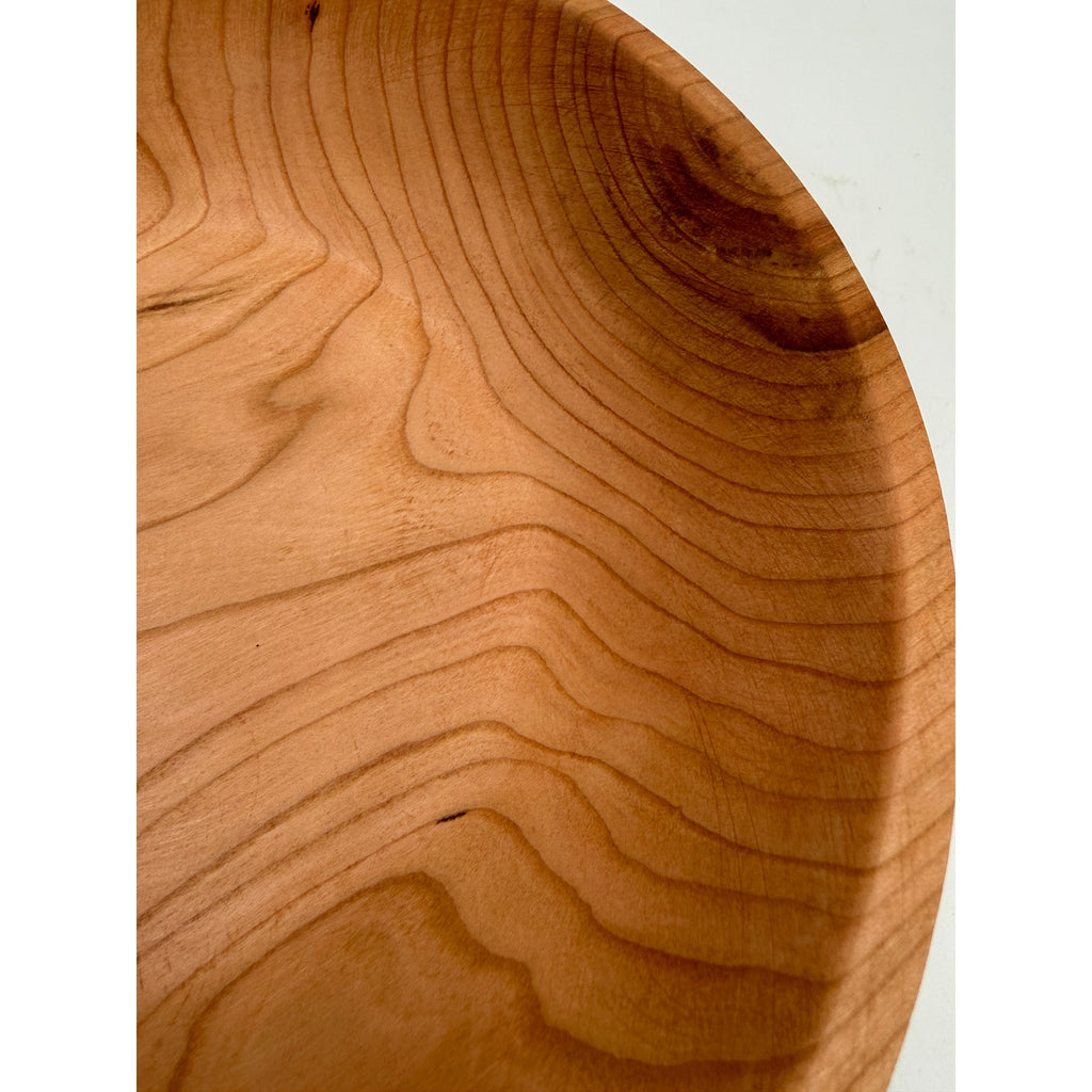Hand Turned Cherry Wood Bowl, 9.5 x 2.25 Inches, Rustic Decor, SKU 1412