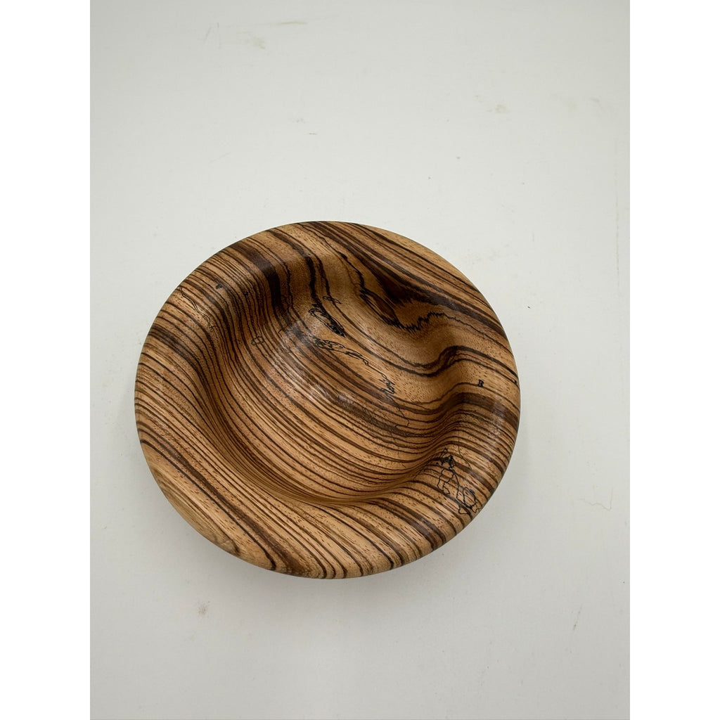 Hand Turned Tigerwood Decorative Bowl, 6 x 1.75 in, handmade kitchen decor, small salad or snack dish