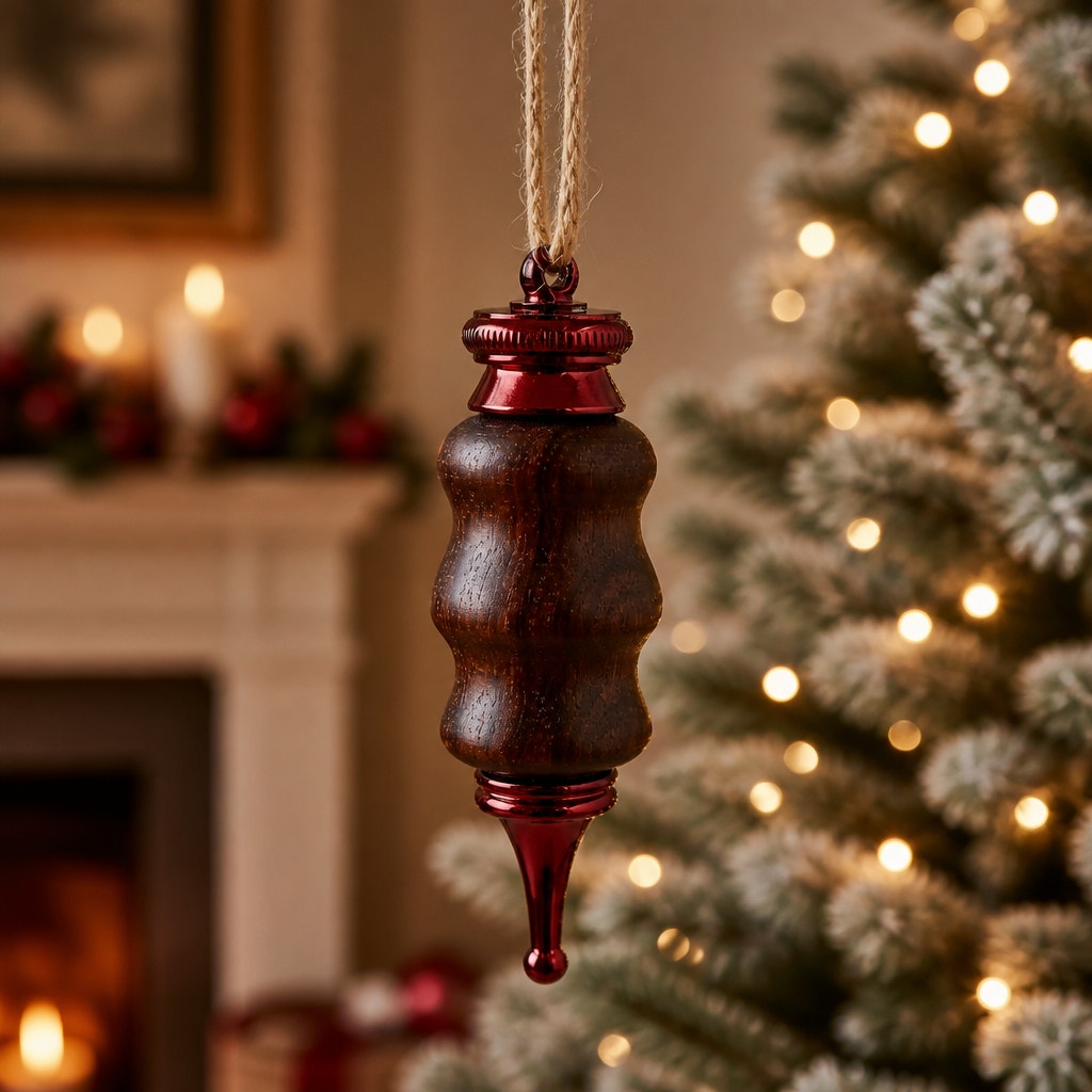 Hand Turned Christmas Ornament, Unique Design, Wood Holiday Decor, One of a Kind Gift, Group 1