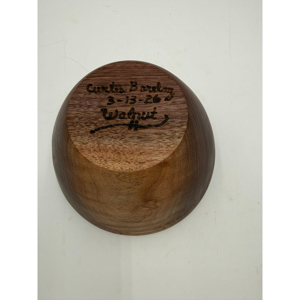 Hand Turned Walnut Wood Bowl 8x5