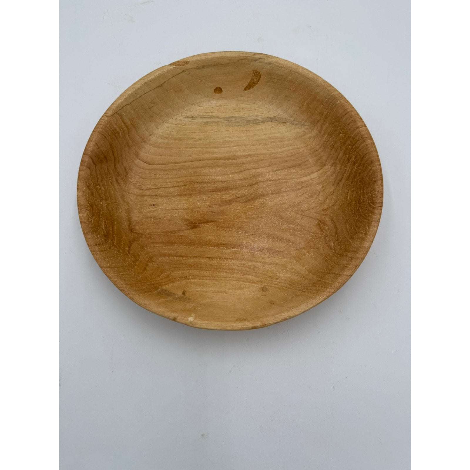 Hand Turned Pecan Wood Bowl 12x2 Decorative Piece, handmade, functional, centerpiece, natural finish, food safe oil