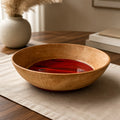 Large Heirloom Wooden Salad Bowl Handmade, 16.5 x 4.5 in, hard maple with padauk base, food safe finish, entertaining serveware, rustic chic