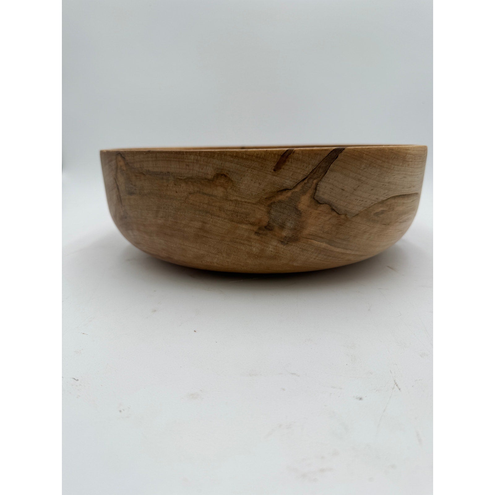 Hand Turned Ambrosia Maple Bowl, 12x4 Size, Rich Grain Patterns, SKU 1415