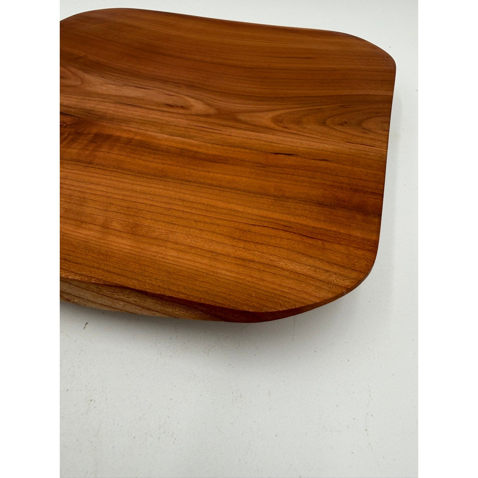 Square Cherry Hand Turned Wood Bowl, 9x9x1.52 inches, handmade serving dish, food safe finish, modern rustic decor