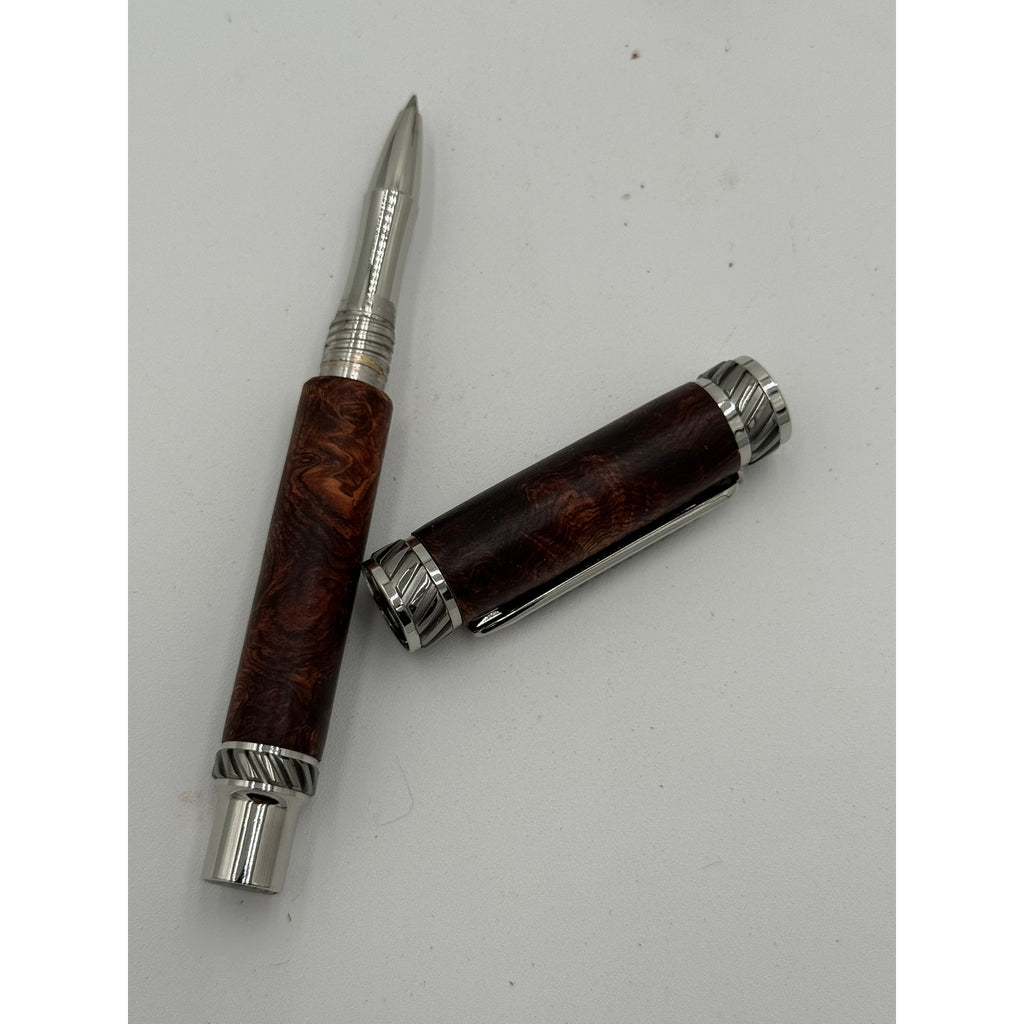 Honduran Rosewood Burl Rollerball Pen, Unique Handmade Pen