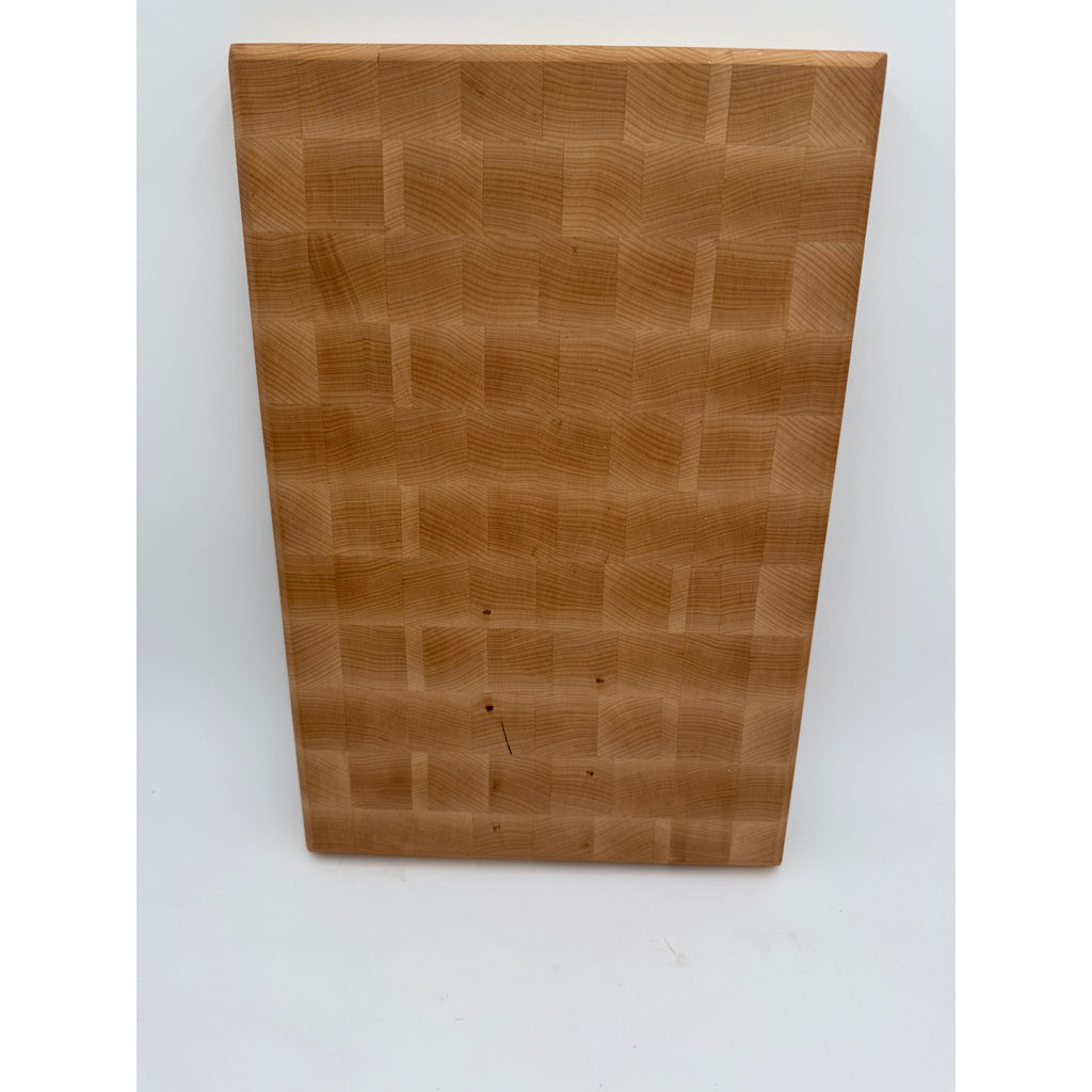 Large Maple Butcher Block Cutting Board, 18x12x1.5, end grain, reversible with groove, flat prep surface, handmade in USA