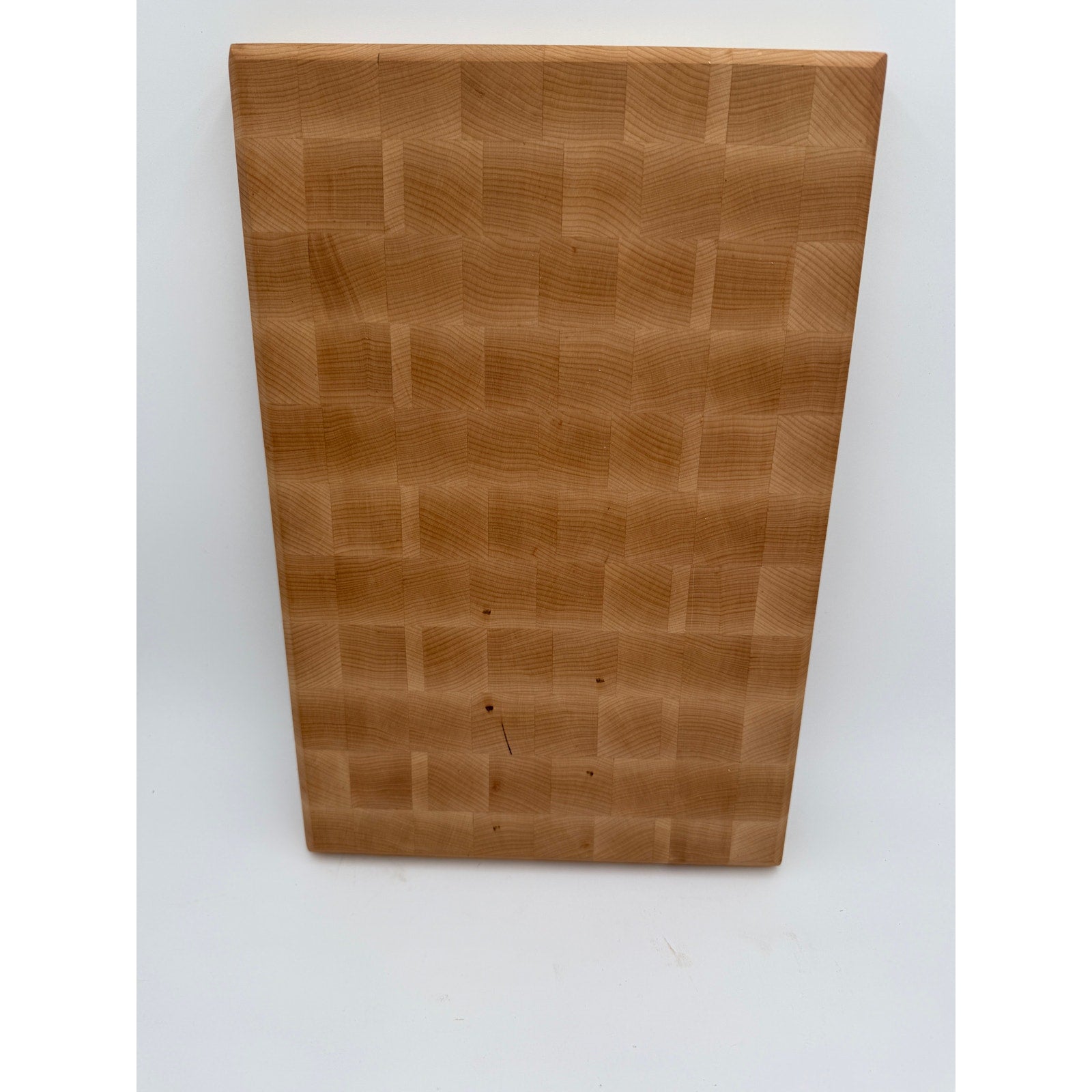 Large Maple Butcher Block Cutting Board, 18x12x1.5, end grain, reversible with groove, flat prep surface, handmade in USA