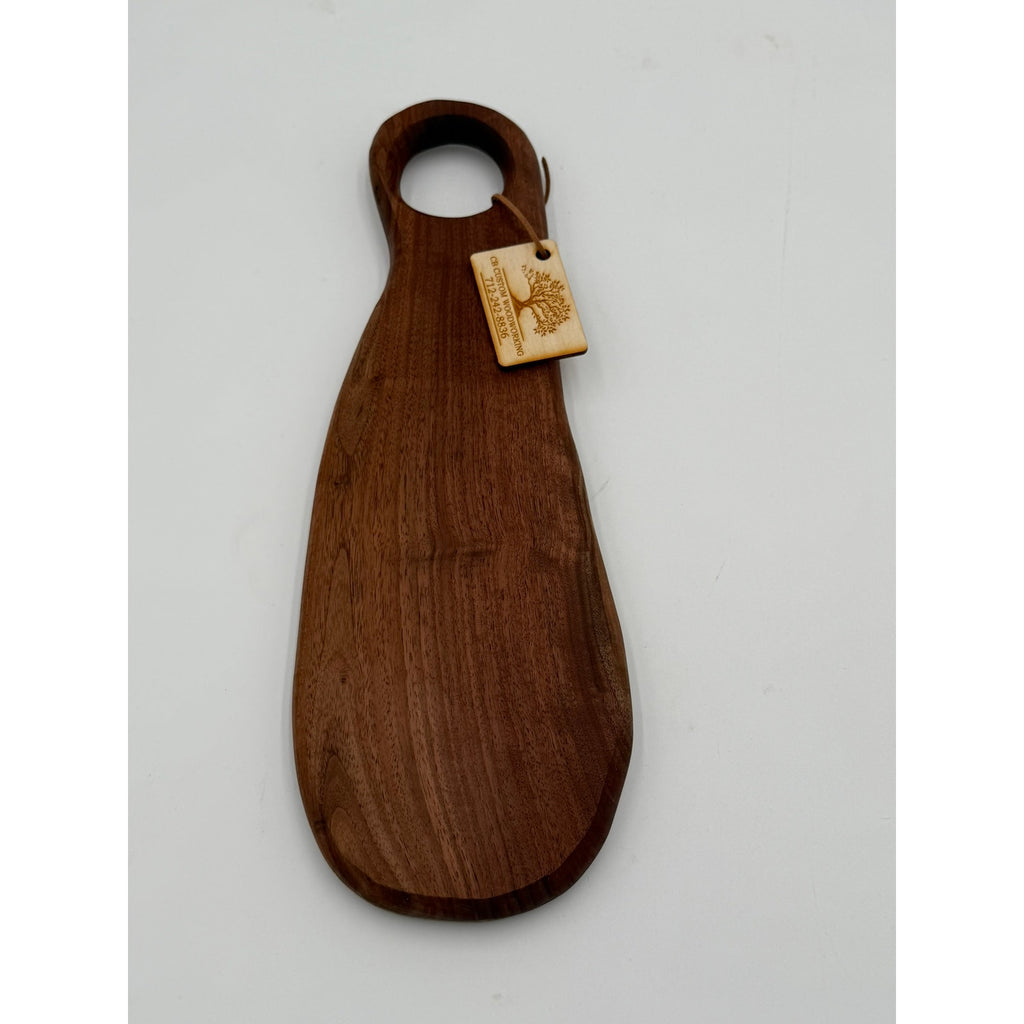 Walnut Oval Charcuterie Board with Handle, 15.5 x 5.25 x 1, beautiful grain, serving and display, functional kitchen decor
