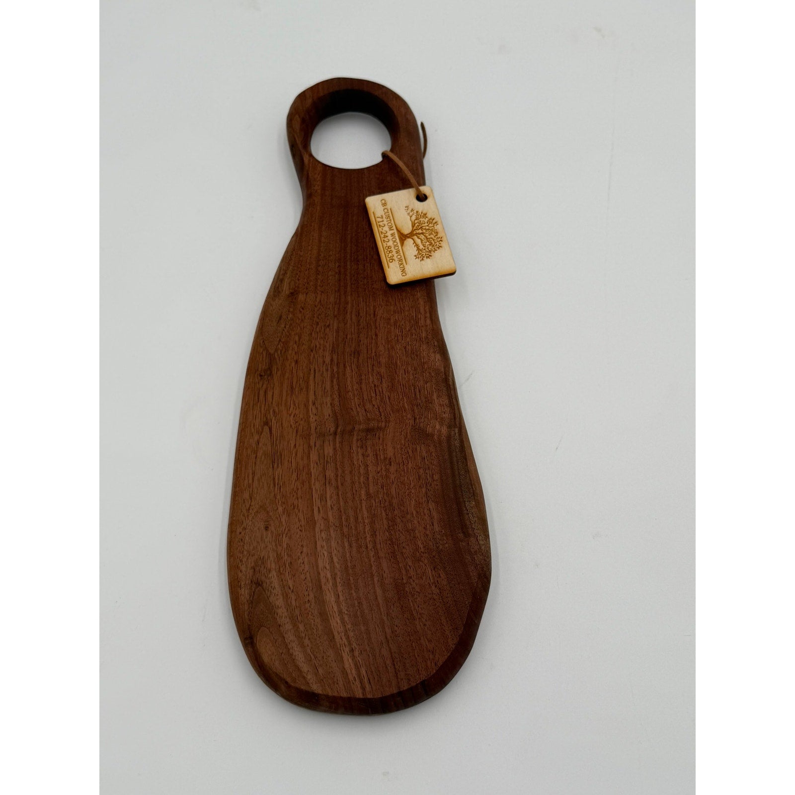 Walnut Oval Charcuterie Board with Handle, 15.5 x 5.25 x 1, beautiful grain, serving and display, functional kitchen decor