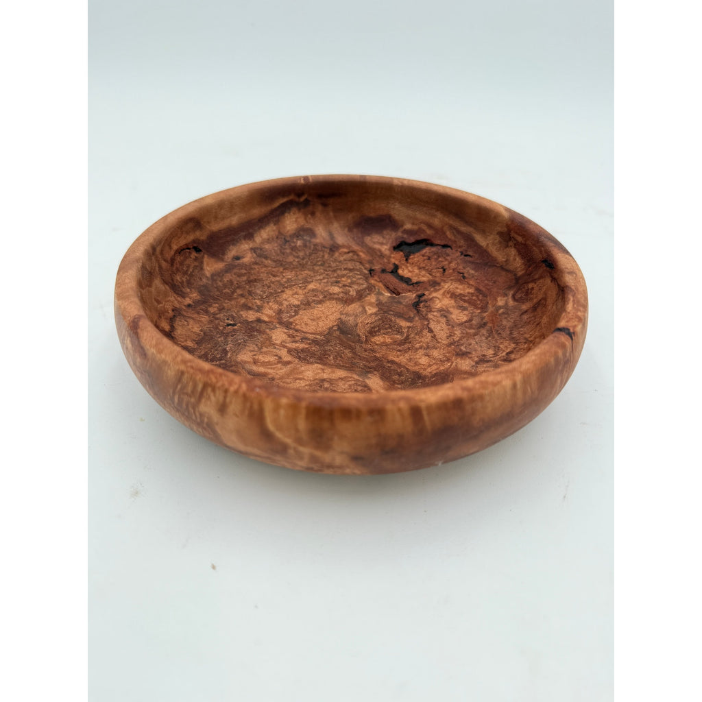 Lamtoro Burl Hand Turned Wood Bowl, 7x2 size, food safe finish, small catchall dish, artisan made, one of a kind