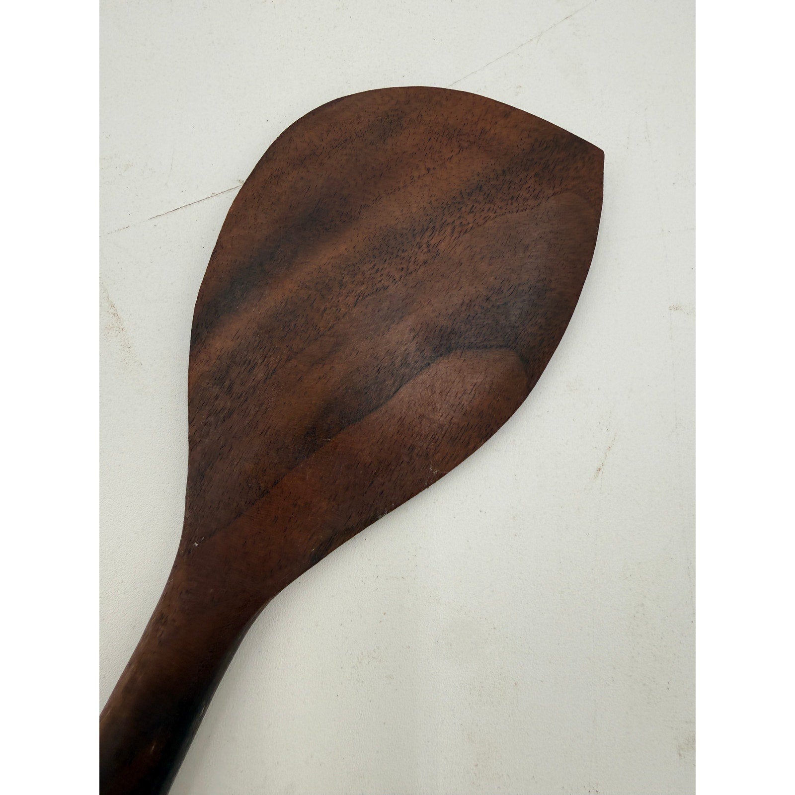 Handcrafted Walnut Mixing Spoon 12.5 Inch, food safe finish, ergonomic handle, non scratch for cookware, handmade USA