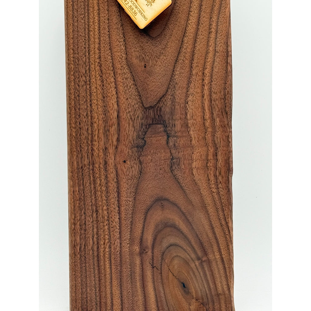 Walnut Charcuterie Board with Twig Handle, 22x6.5x1 size, decorative serving tray, functional kitchen gift, handmade USA