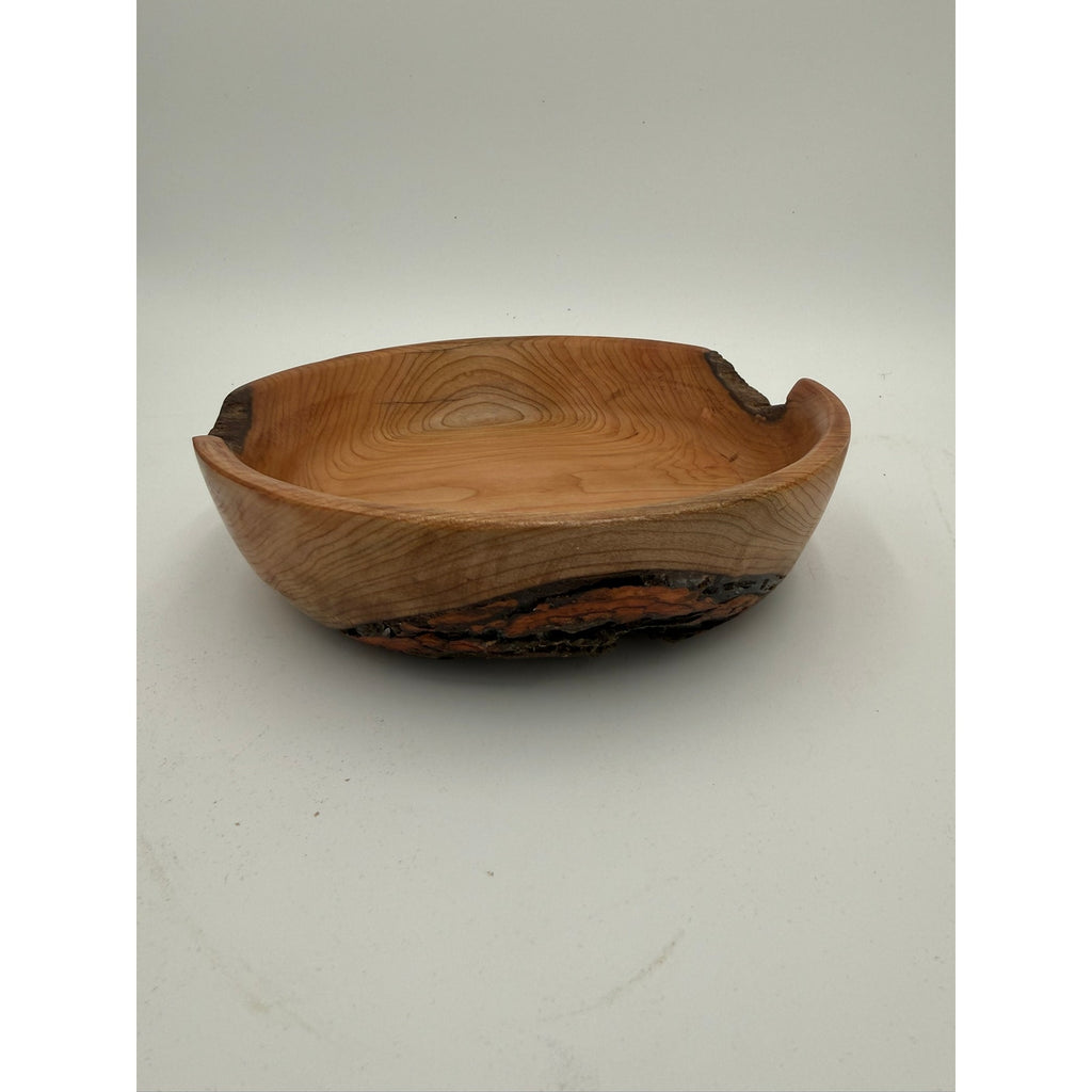 Hand Turned Cherry Wood Bowl, Live Edge, Natural Bark, Unique Handmade Bowl, Rustic Character, Decorative Bo