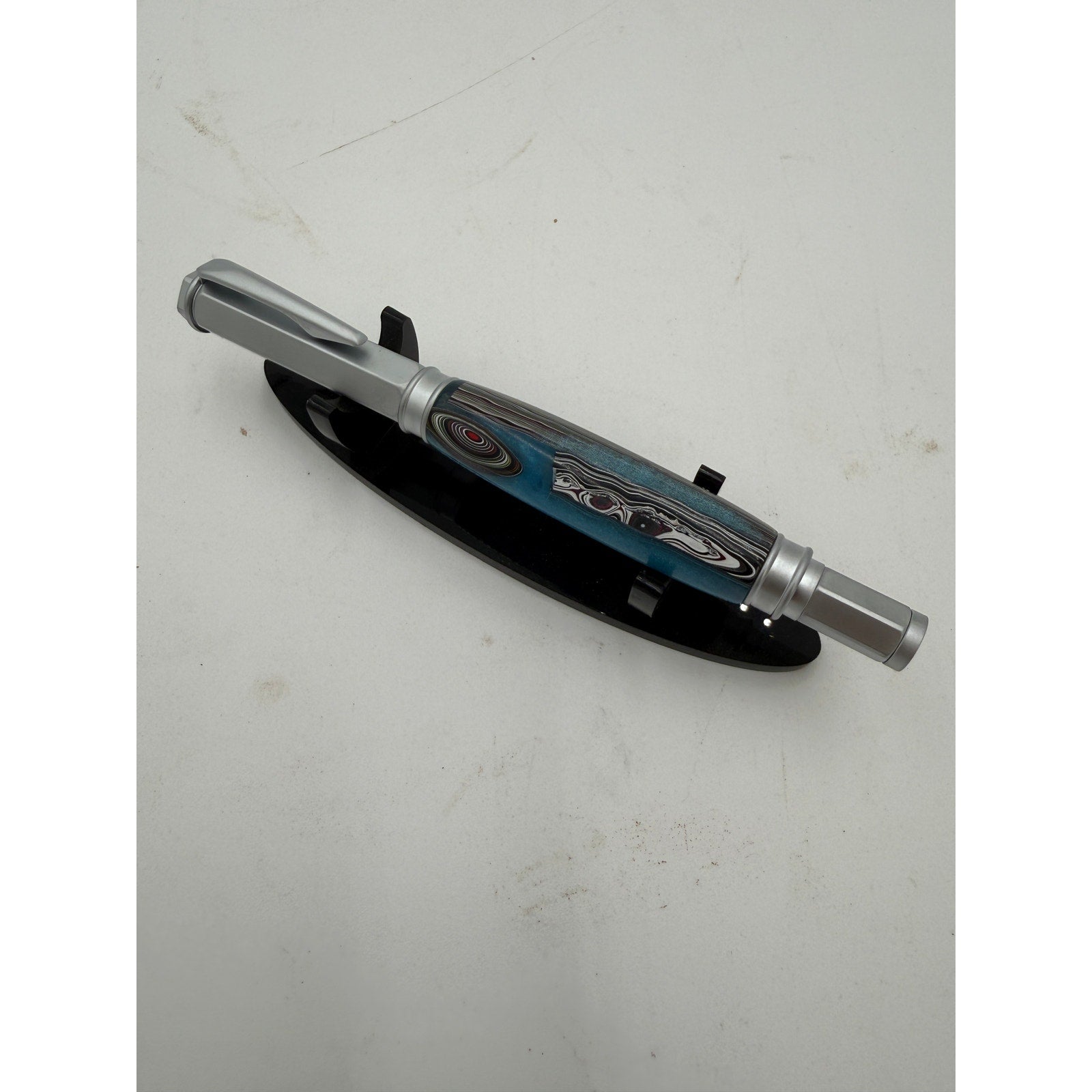 Hand Turned Fordite Rollerball Pen Gift Set, executive gift, artisan writing instrument, refillable, metal hardware, unique desk accessory