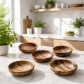 Ambrosia Maple Individual Salad Bowls, Set of 5, Handcrafted Wood, 5.25 x 1.75 Inches, SKU 1467