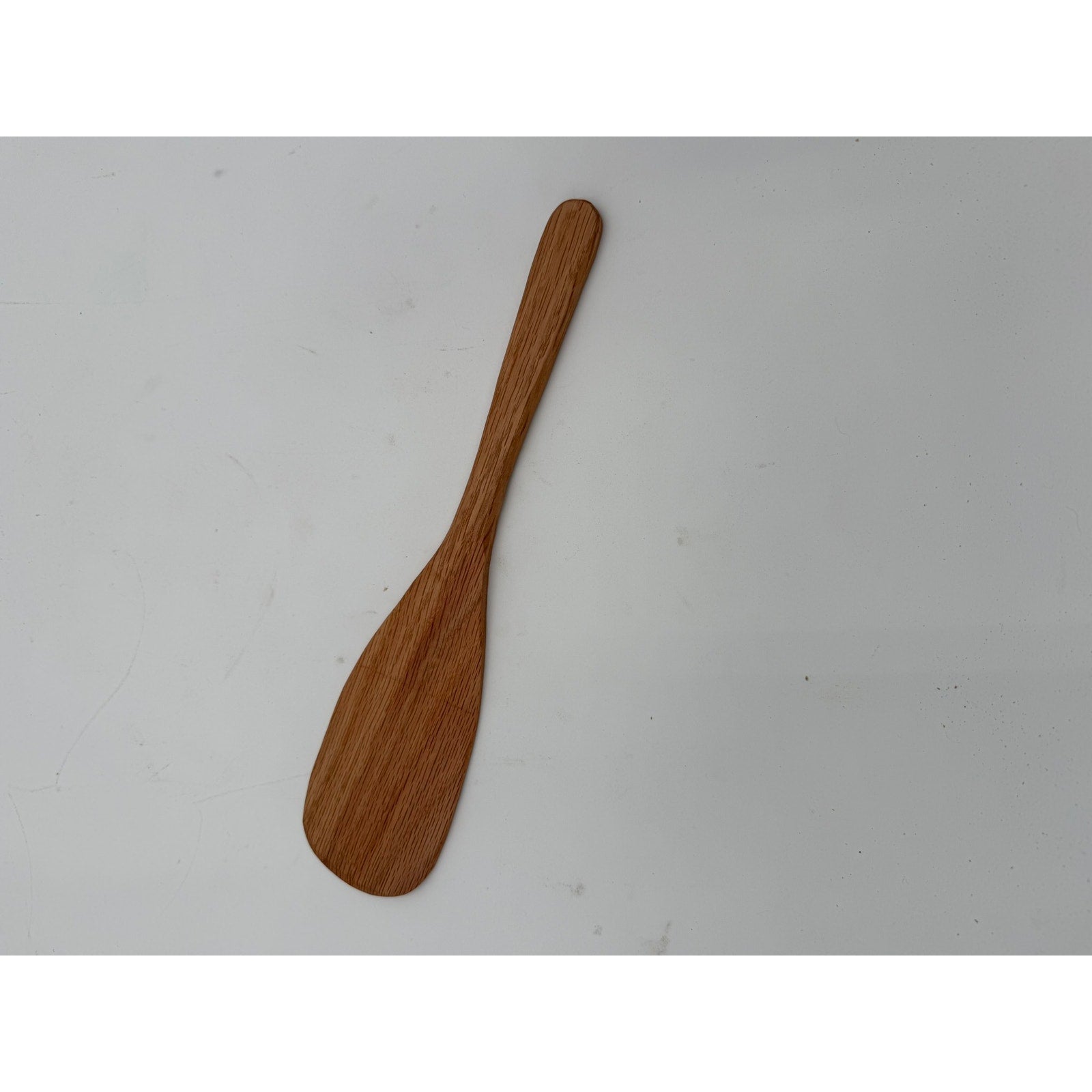 Handcrafted Oak Kitchen Spatula Utensil, 12.5 inch, food safe finish, flat turner for nonstick pans, ergonomic handle