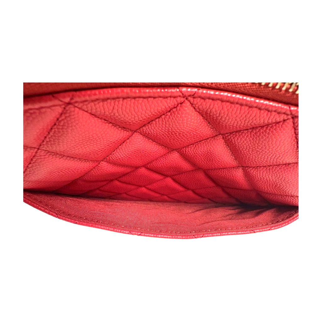 CHANEL CC GHW Pouch Clutch Bag Calfskin Leather Pink - With Serial Card