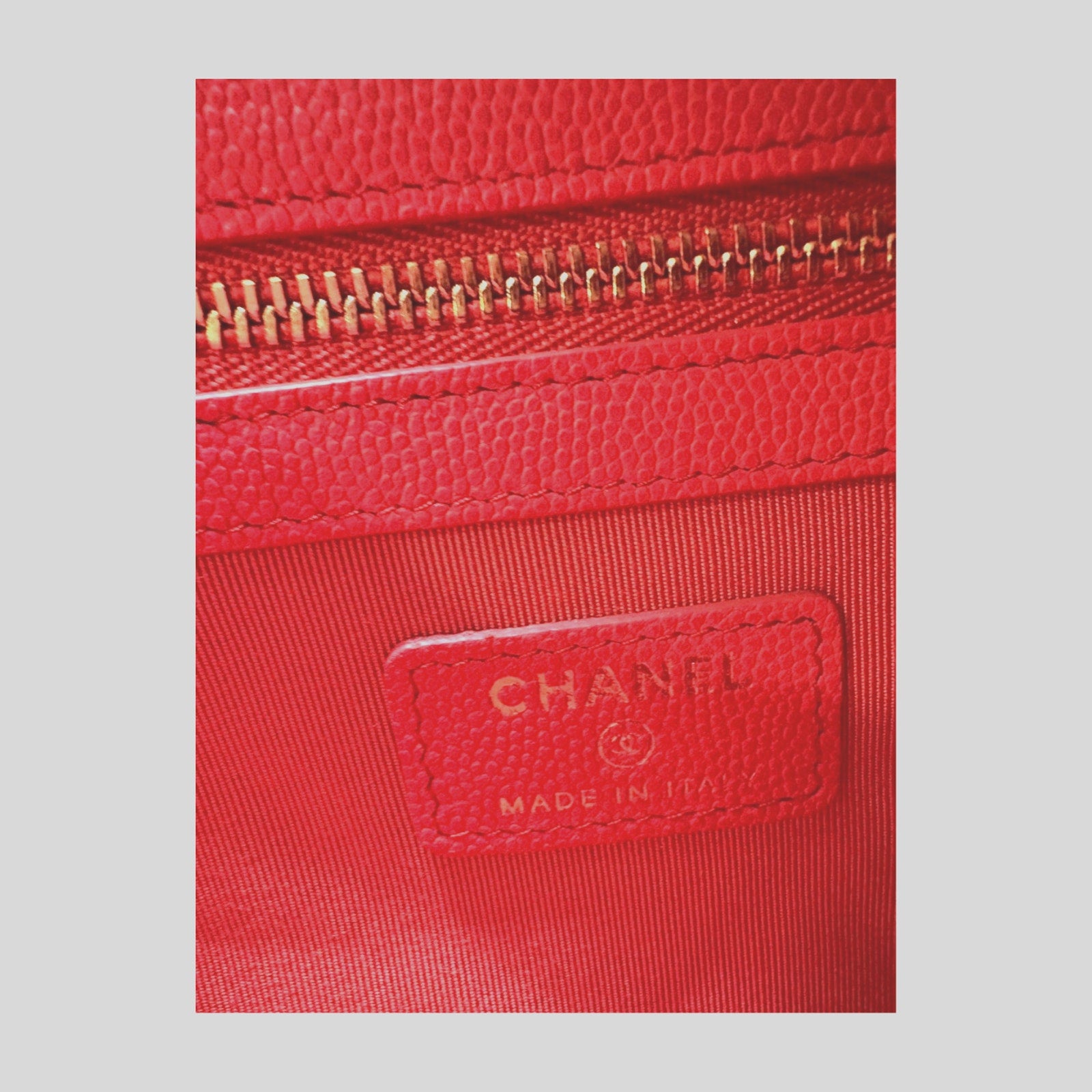 CHANEL CC GHW Pouch Clutch Bag Calfskin Leather Pink - With Serial Card