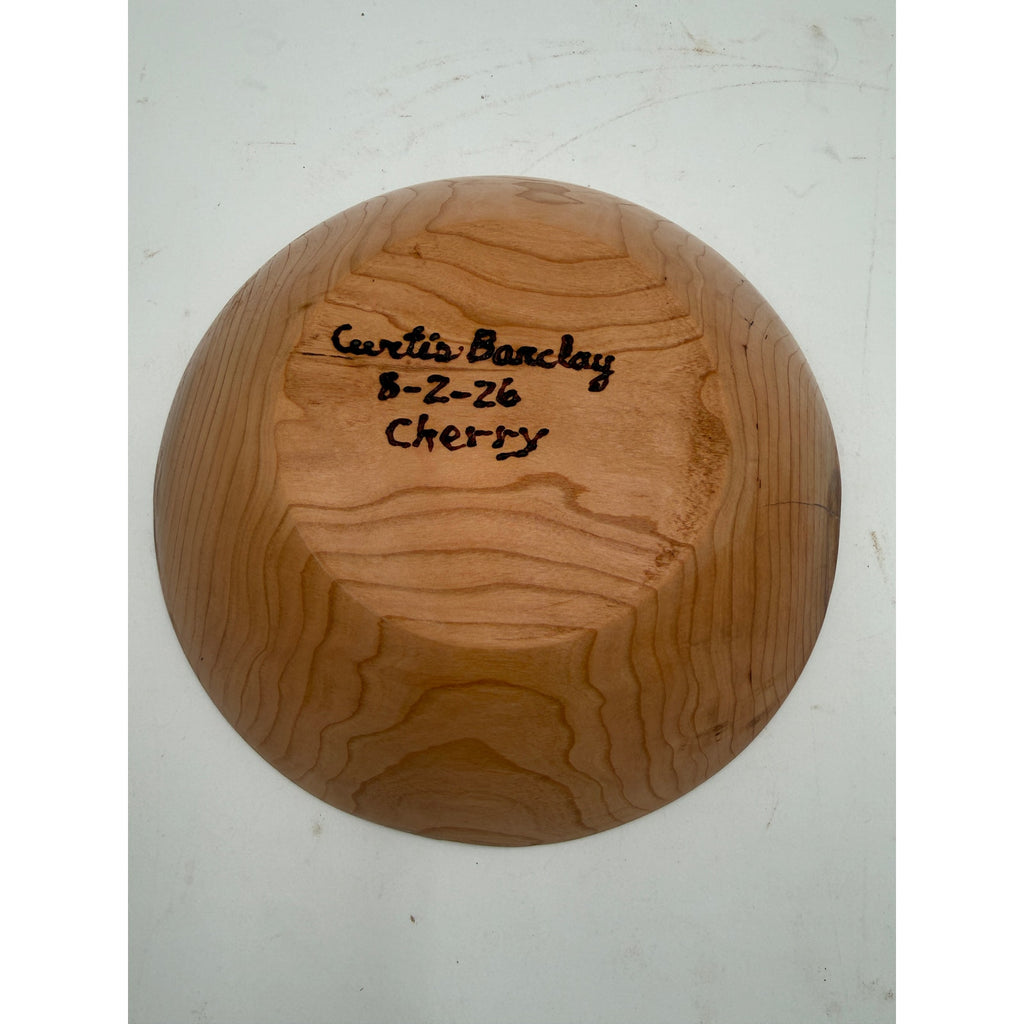 Hand Turned Cherry Wood Bowl, 9.5 x 2.25 Inches, Rustic Decor, SKU 1412