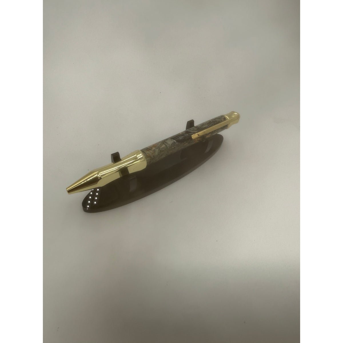 Custom Money Contour Twist Pen, Gold Hardware, Epoxy Barrel, Shredded Currency, SKU 1475
