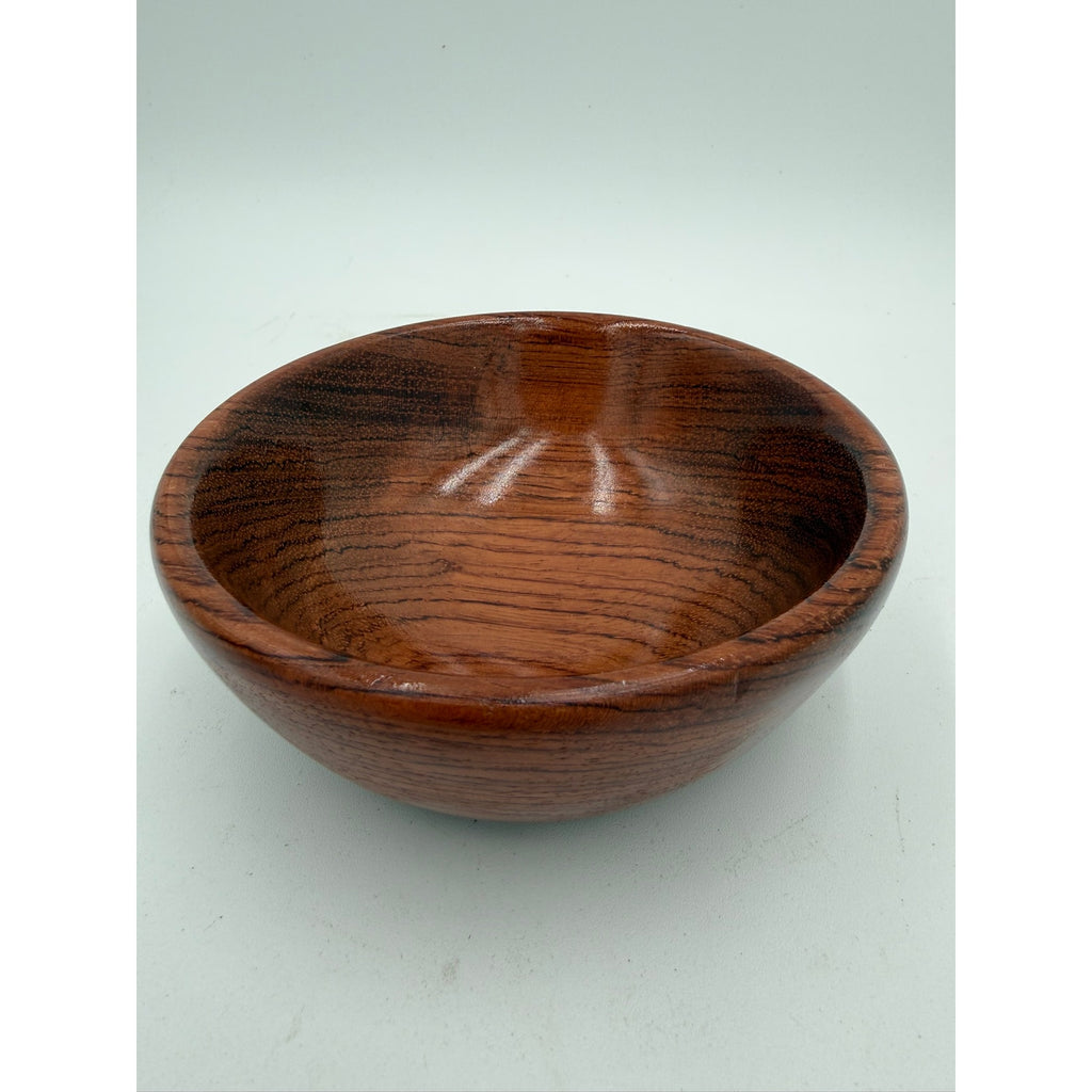 Small Bubinga Serving and Catchall Bowl, food safe finish, handmade woodturning, desk or entry dish, 5 x 1.75 in