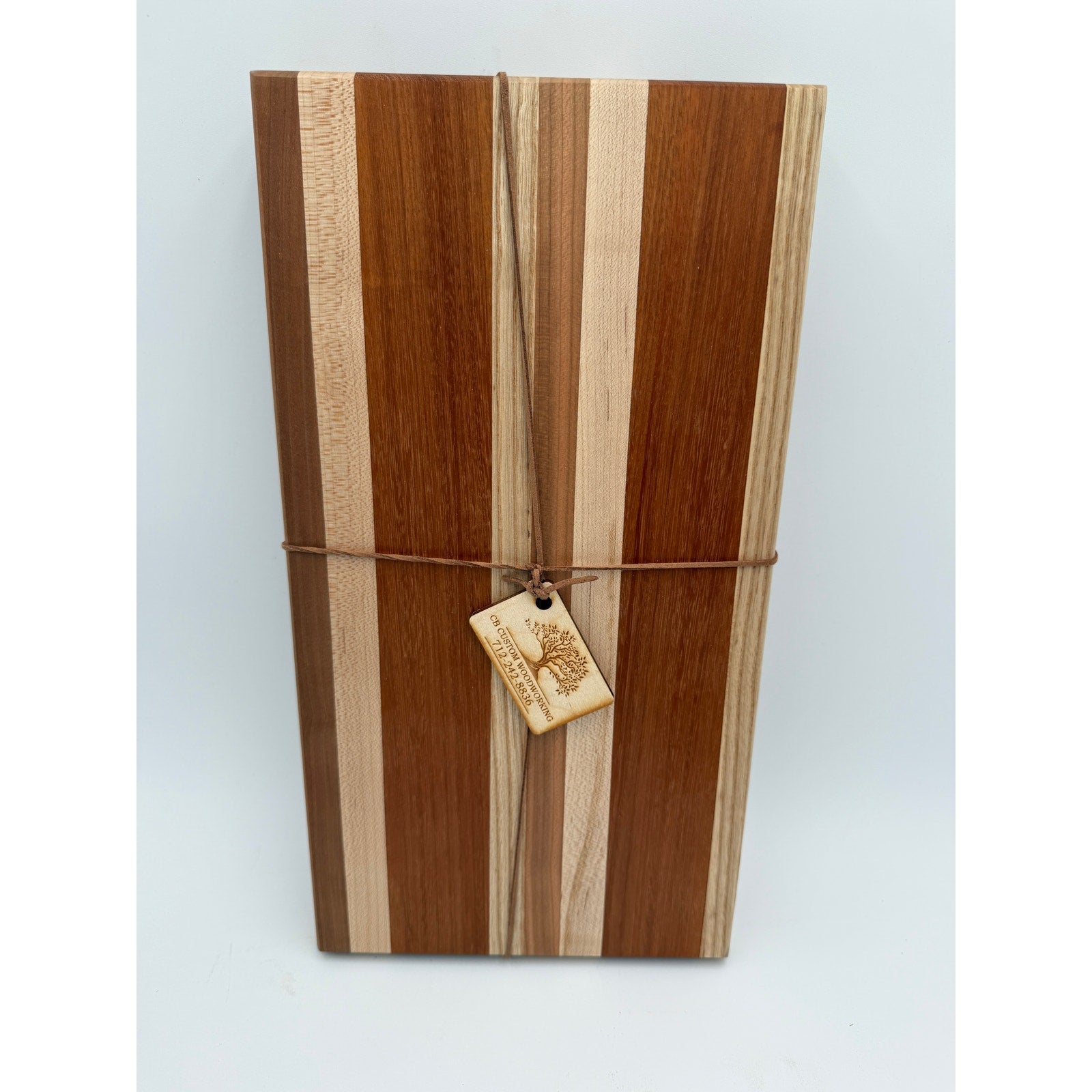 Handmade Hardwood Kitchen Board, edge grain craftsmanship, 15.5 x 8.5 x 1.75, prep and serve, chef quality