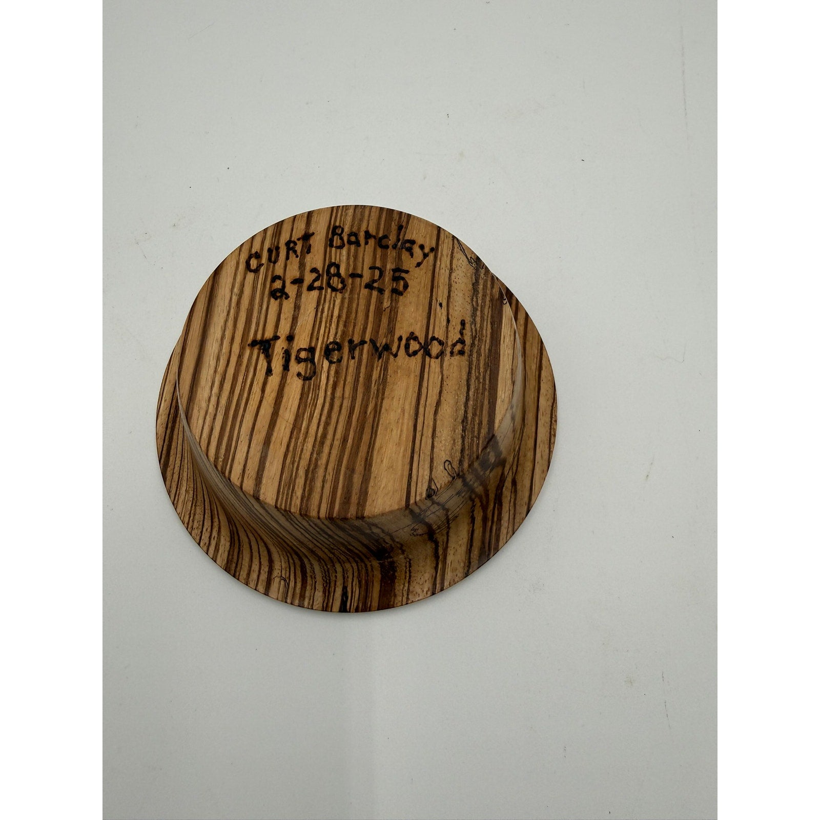 Hand Turned Tigerwood Decorative Bowl, 6 x 1.75 in, handmade kitchen decor, small salad or snack dish