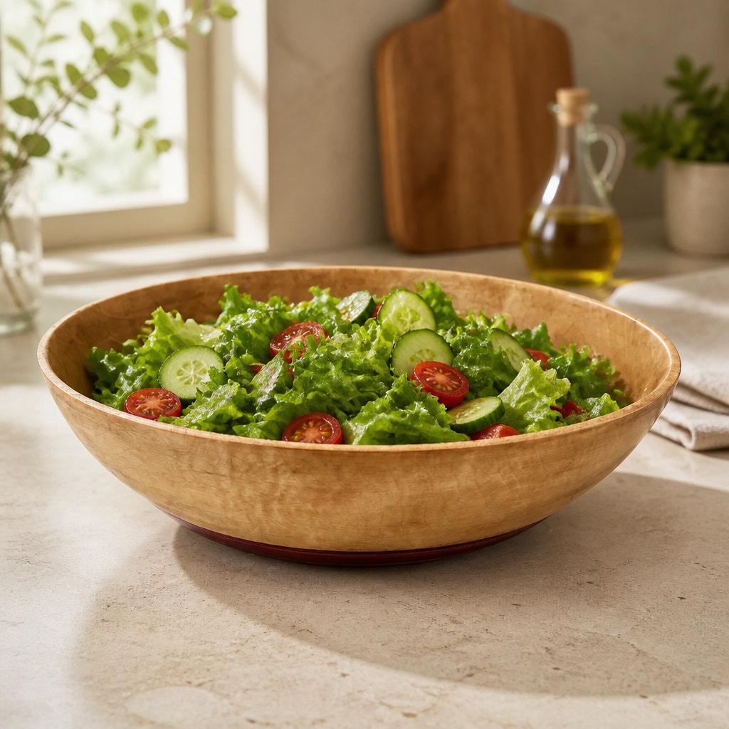 Large Heirloom Wooden Salad Bowl Handmade, 16.5 x 4.5 in, hard maple with padauk base, food safe finish, entertaining serveware, rustic chic